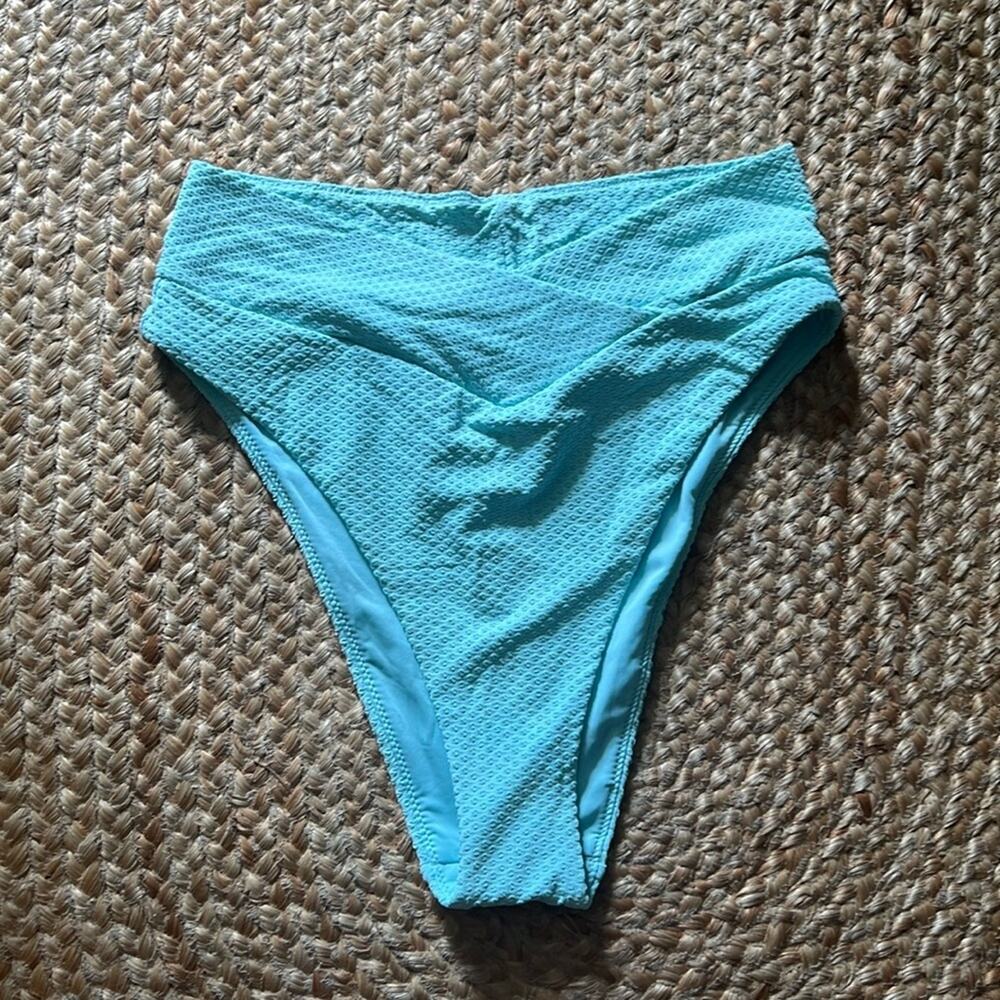 Aerie Blue High-Leg Bikini with Cheeky Cut